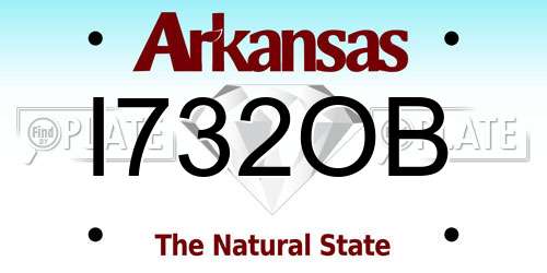 I732OB Arkansas License Plate