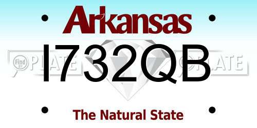 I732QB Arkansas License Plate