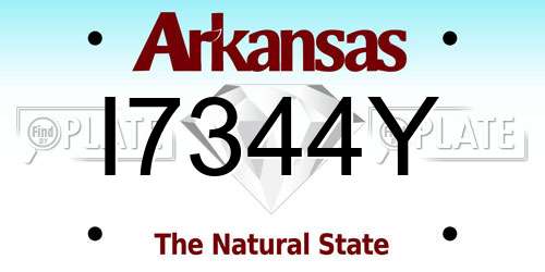 I7344Y Arkansas License Plate