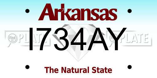 I734AY Arkansas License Plate