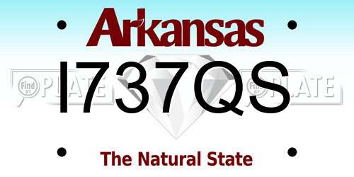 I737QS Arkansas License Plate