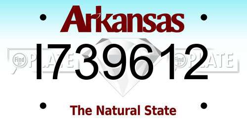 I739612 Arkansas License Plate