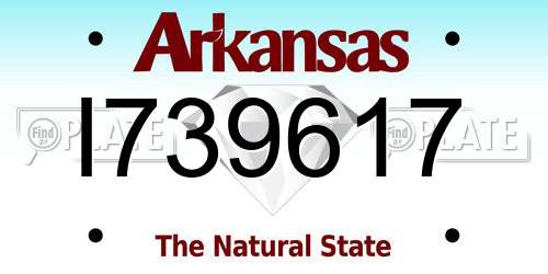 I739617 Arkansas License Plate
