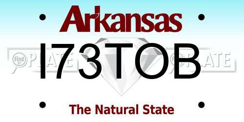 I73TOB Arkansas License Plate