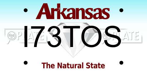I73TOS Arkansas License Plate