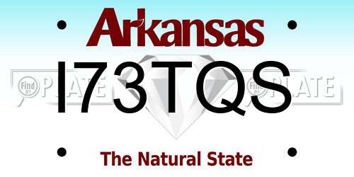 I73TQS Arkansas License Plate