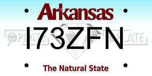 I73ZFN Arkansas License Plate