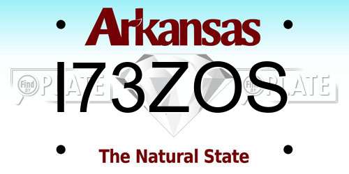 I73ZOS Arkansas License Plate