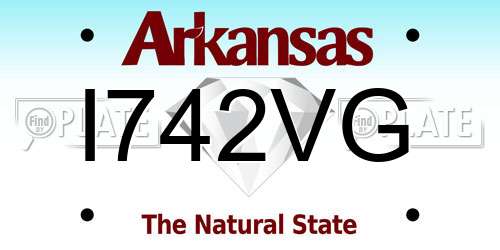 I742VG Arkansas License Plate