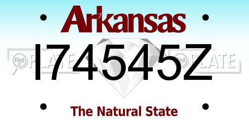 I74545Z Arkansas License Plate