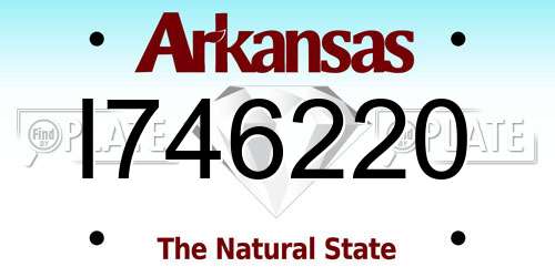 I746220 Arkansas License Plate