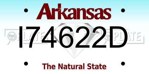 I74622D Arkansas License Plate
