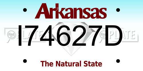 I74627D Arkansas License Plate