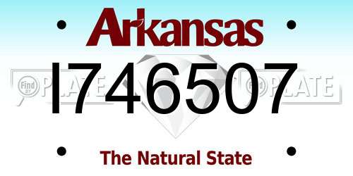 I746507 Arkansas License Plate
