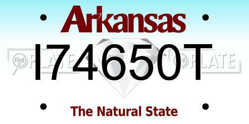 I74650T Arkansas License Plate