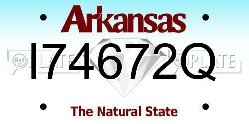 I74672Q Arkansas License Plate