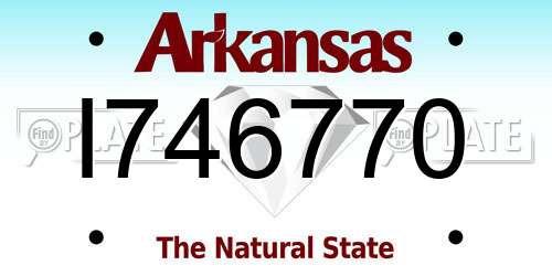 I746770 Arkansas License Plate