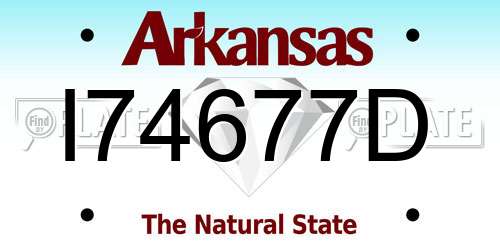 I74677D Arkansas License Plate