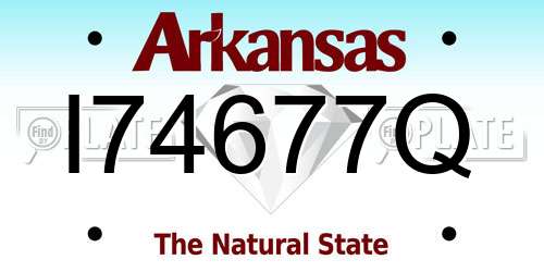 I74677Q Arkansas License Plate