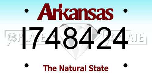 I748424 Arkansas License Plate