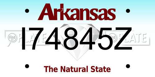I74845Z Arkansas License Plate