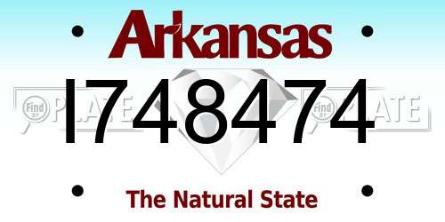 I748474 Arkansas License Plate