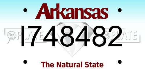 I748482 Arkansas License Plate