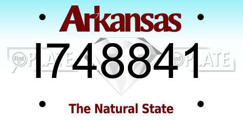 I748841 Arkansas License Plate