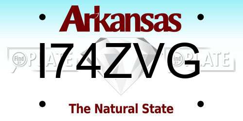 I74ZVG Arkansas License Plate