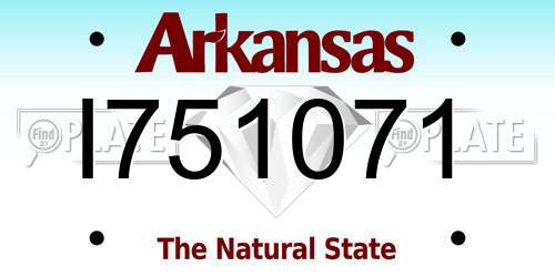 I751071 Arkansas License Plate