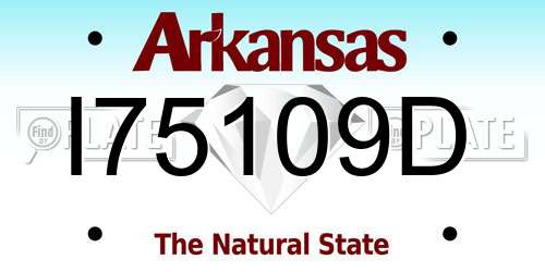 I75109D Arkansas License Plate