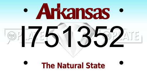 I751352 Arkansas License Plate