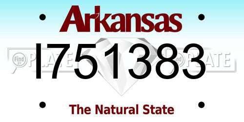 I751383 Arkansas License Plate