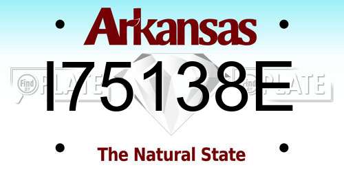 I75138E Arkansas License Plate
