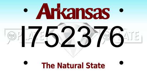 I752376 Arkansas License Plate