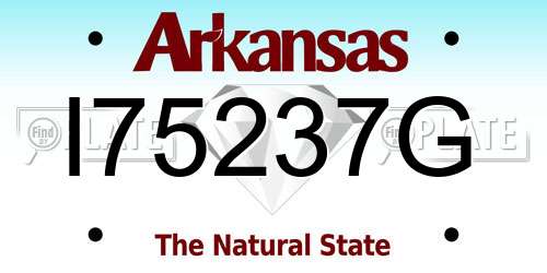 I75237G Arkansas License Plate
