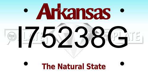 I75238G Arkansas License Plate