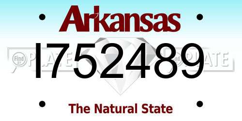 I752489 Arkansas License Plate
