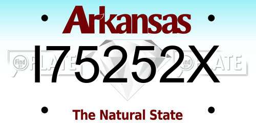 I75252X Arkansas License Plate