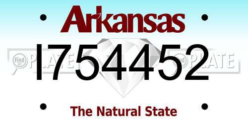 I754452 Arkansas License Plate