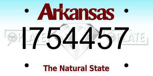 I754457 Arkansas License Plate