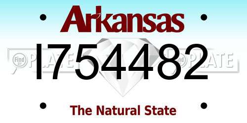 I754482 Arkansas License Plate