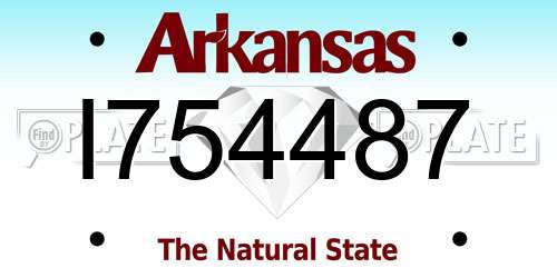 I754487 Arkansas License Plate