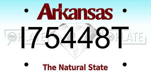 I75448T Arkansas License Plate