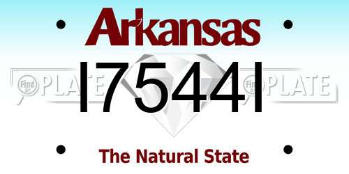 I7544I Arkansas License Plate
