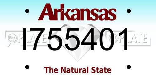 I755401 Arkansas License Plate