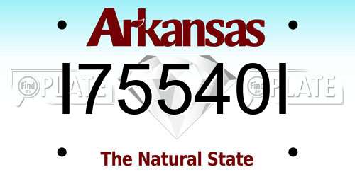I75540I Arkansas License Plate
