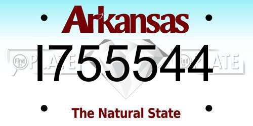 I755544 Arkansas License Plate