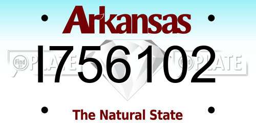 I756102 Arkansas License Plate