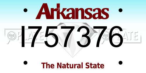 I757376 Arkansas License Plate